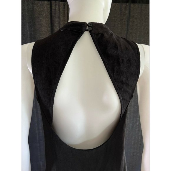 Via Vai Women's Mini Dress Sleeveless Black Flowers Embroidered Open Back S - Picture 8 of 12